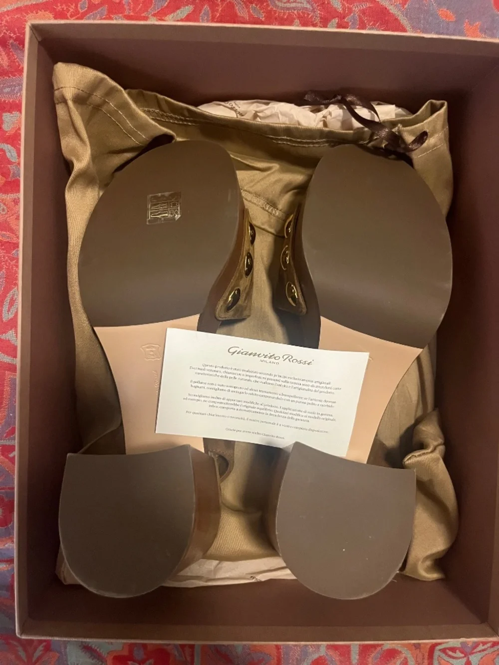 Gianvito Rossi Wooden Platform Suede Sandals — New in Box, Gold Studs
